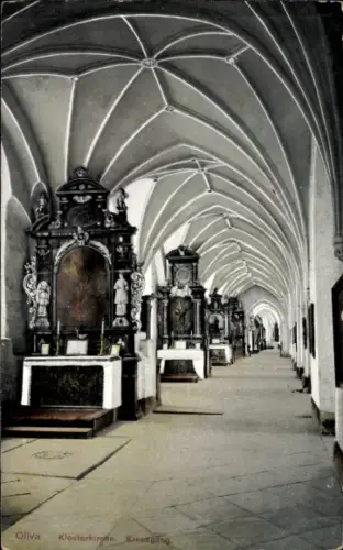 Ak Oliva Gdańsk Danzig, Klosterkirche, Kreuzgang