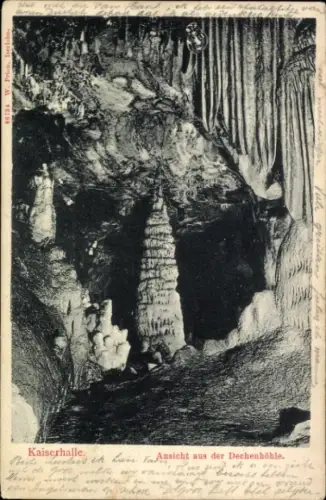Ak Grüne Iserlohn im Märkischen Kreis, Dechenhöhle, Kaiserhalle
