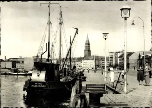 Ak Kiel Schleswig Holstein, Binnenhafen, Schiff