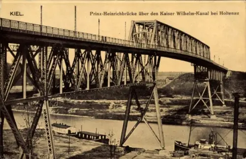 Ak Holtenau Kiel, Prinz-Heinrichbrücke, Kaiser Wilhelm-Kanal, Holtenau, Kiel