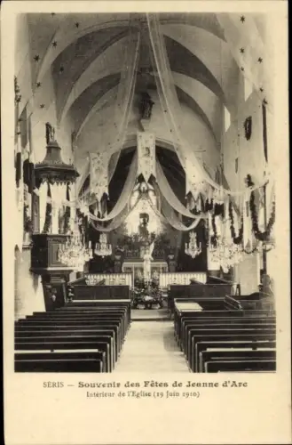 Ak Seris Loir et Cher, Interieur de l'Eglise, Fetes de Jeanne d'Arc