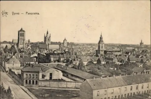Ak Ypres Ypern Flandern, Panorama