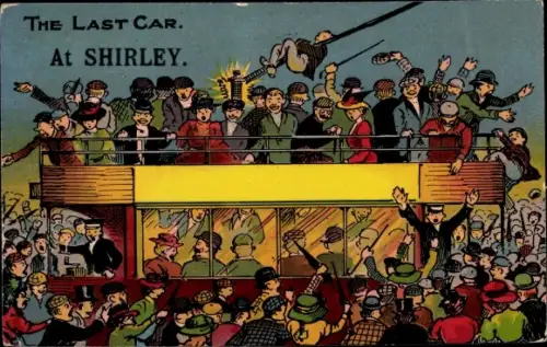 Ak Shirley Hills Croydon London, The last car, Straßenbahn