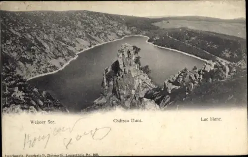 CPA Lac Blanc Orbey Urbeis Alsace Haut Rhin, Château Hans, Lac blanc