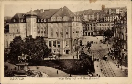 Ak Elberfeld Wuppertal, Hotel Kaiserhof, Hauptbahnhof