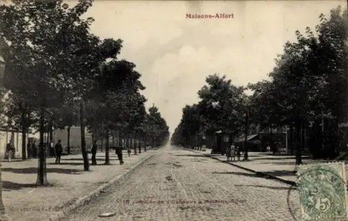 Ak Maisons Alfort Val de Marne, Route de Villeneuve