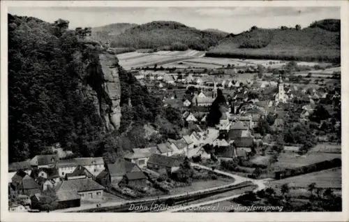 Ak Dahn in der Pfalz, Gesamtansicht, Jungfernsprung