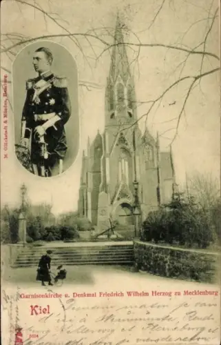 Ak Kiel, Garnisonskirche, Denkmal Friedrich Wilhelm, Herzog zu Mecklenburg