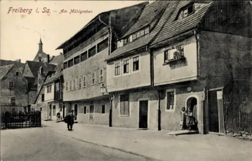 Ak Freiberg in Sachsen, Mühlgraben
