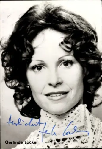 Ak Schauspielerin Gerlinde Locker, Portrait, Autogramm