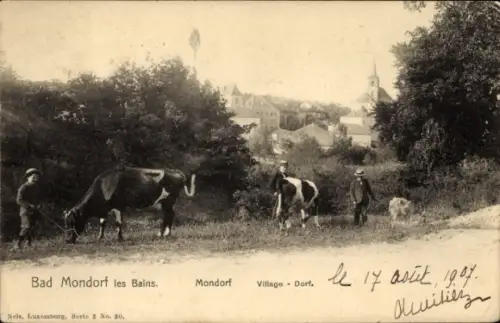 Ak Mondorf les Bains Bad Mondorf Luxemburg, Dorfpartie
