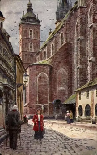 Künstler Ak Kraków Krakau Polen, Marienkirche