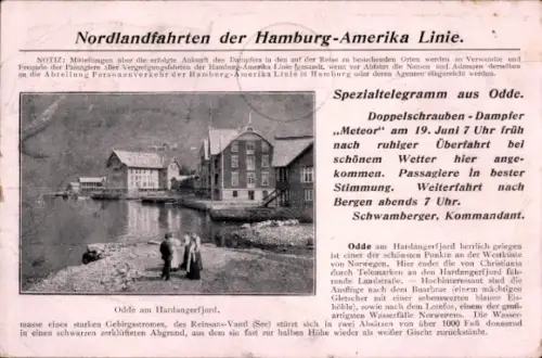 Ak Odde Hardanger Norwegen, Nordlandfahrten der HAPAG