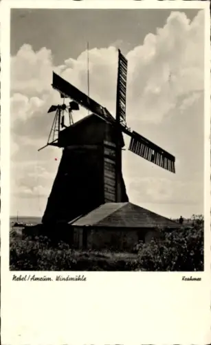 Ak Insel Nebel Amrum Schleswig Holstein, Windmühle