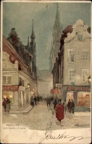 Künstler Ak Bruxelles Brüssel, Rue Chair et Pain