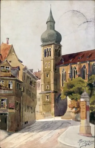 Künstler Ak Marschall, Würzburg Unterfranken, Anger