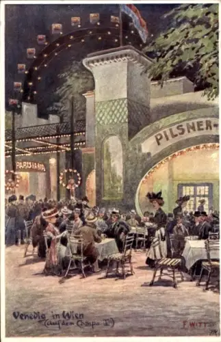 Künstler Ak Witt, F., Wien 1 Innere Stadt, Campo I, Café Venedig