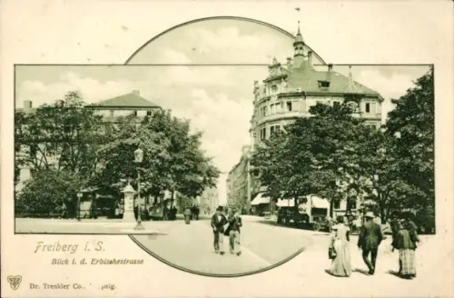 Ak Freiberg in Sachsen, Blick in die Erbischestraße