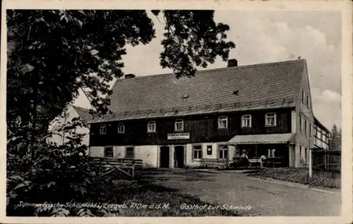 Ak Schönfeld Thermalbad Wiesenbad im Erzgebirge, Gasthof zur Schmiede