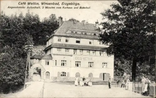 Ak Thermalbad Wiesenbad im Erzgebirge, Café Wettin