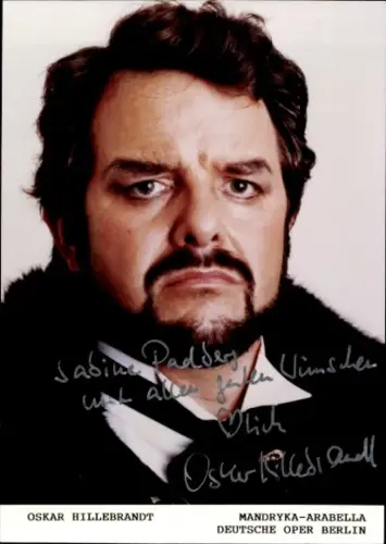 Autogrammkarte Opernsänger Oskar Hillebrandt, Portrait, Autogramm