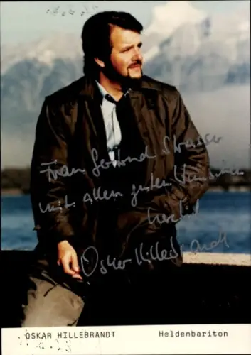 Autogrammkarte Opernsänger Oskar Hillebrandt, Portrait, Autogramm
