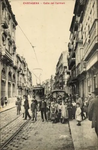 Ak Cartagena, Murcia, España, Calle del Carmen