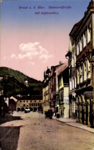 Ak Bruck an der Mur Steiermark, Bismarckstraße, Schlossberg