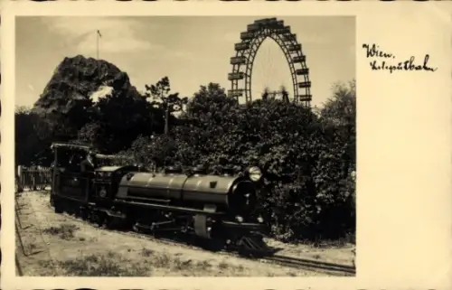 Ak Wien 2 Leopoldstadt, Liliputbahn, Riesenrad