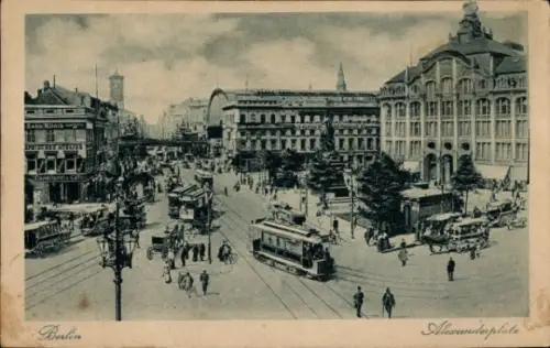 Ak Berlin Mitte, Alexanderplatz, Straßenbahnen
