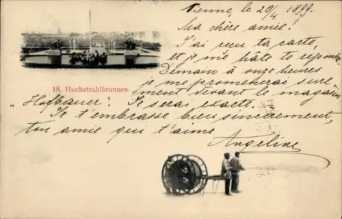 Ak Wien 1 Innere Stadt, Schwarzenbergplatz, Hochstrahlbrunnen