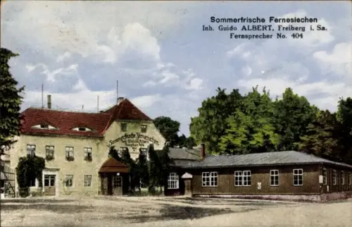 Ak Freiberg in Sachsen, Sommerfrische Fernesiechen, Gasthaus