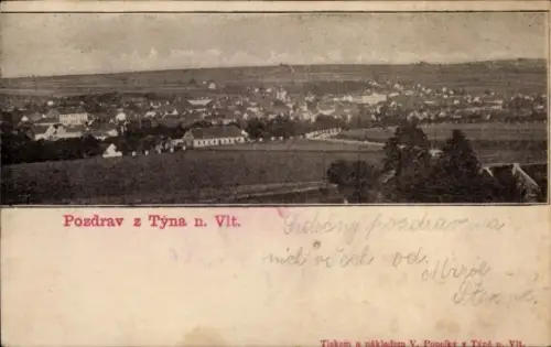Ak Týn nad Vltavou Moldautein Südböhmen, Panorama