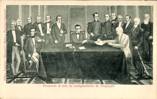 Ak Ecuador, Firmando el acta de Independencia de Guayaquil