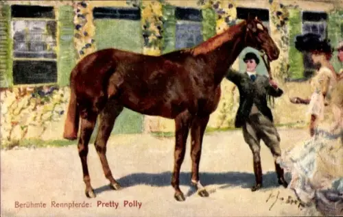 Künstler Ak Berühmte Rennpferde, Pretty Polly, Pferd
