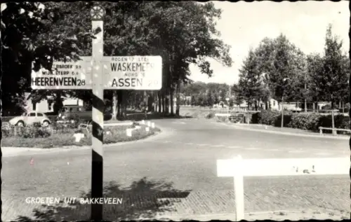 Ak Bakkeveen Friesland Niederlande, Straßenpartie