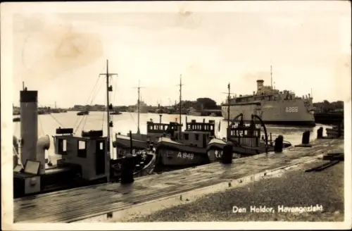 Ak Den Helder Nordholland Niederlande, Havengezicht, Niederländisches Kriegsschiff, A 888