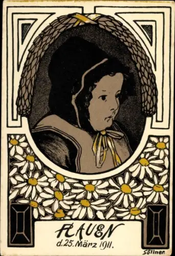 Steindruck Ak Söllner, Plauen im Vogtland, Margaretentag am 25. März 1911