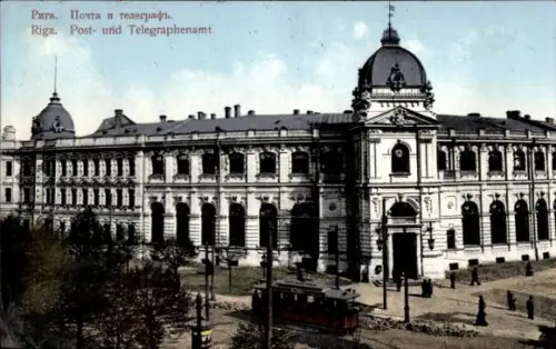 Ak Riga Lettland, Post und Telegraphenamt