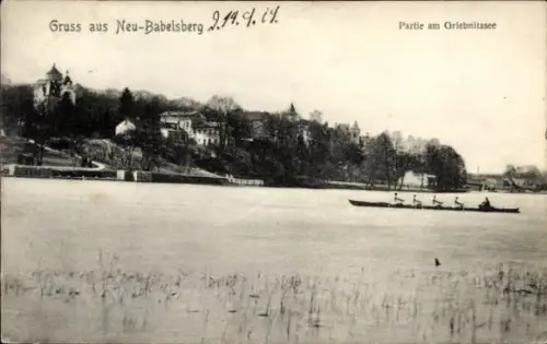 Ak Neubabelsberg Potsdam, Griebnitzsee, Ruderboot
