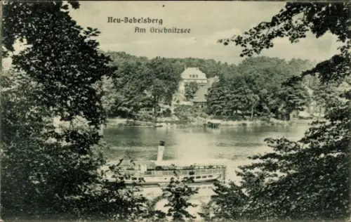 Ak Neubabelsberg Potsdam, Am Griebnitzsee, Dampfer