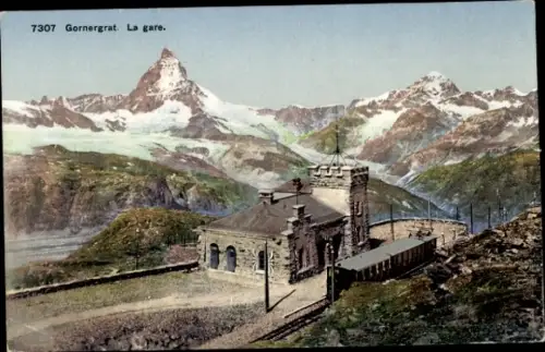 Ak Zermatt Kanton Wallis, Gornergrat, Bahnhof