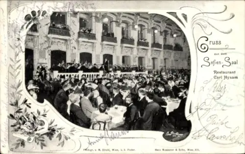 Ak Wien 1 Innere Stadt, Sofien-Saal, Restaurant Carl Hysam