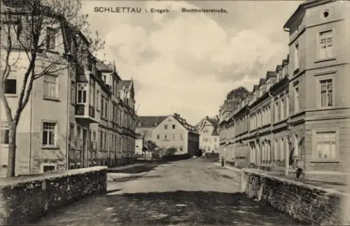 Ak Schlettau im Erzgebirge, Buchholzerstraße