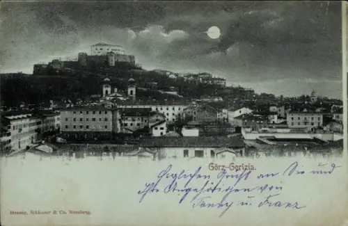 Mondschein Ak Gorizia Görz Friuli Venezia Giulia, Gesamtansicht
