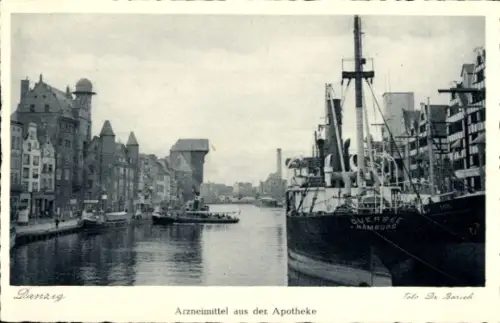 Ak Gdańsk Danzig, Hafen, Dampfschiff Quersee
