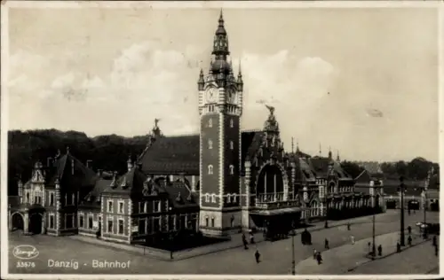 Ak Gdańsk Danzig, Bahnhof