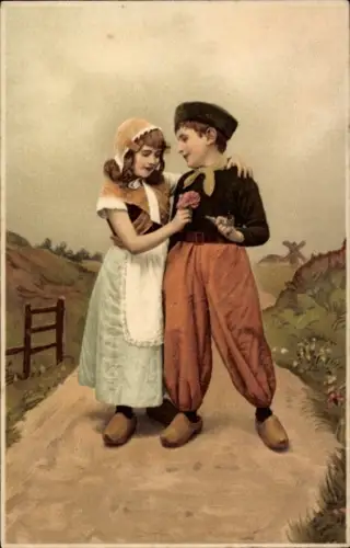 Ak Kinder in Niederländischen Trachten, Portrait