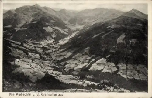 Ak Reith im Alpbachtal Tirol,  Gratspitze, Berglandschaft, Schwarz-Weiß-Foto