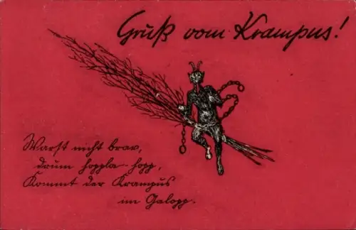 Ak Gruß vom Krampus, Warst nicht brav...